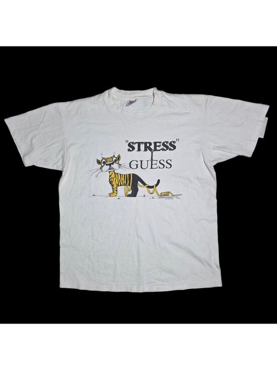 Anvil Other - Vtg 1992 Funny Cat T Shirt XL 90s Tiger Grandpacore Grandmacore